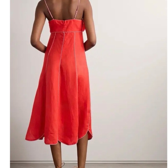 NWT FARM Rio Vibrant Red Midi Dress, M - Picture 3 of 7
